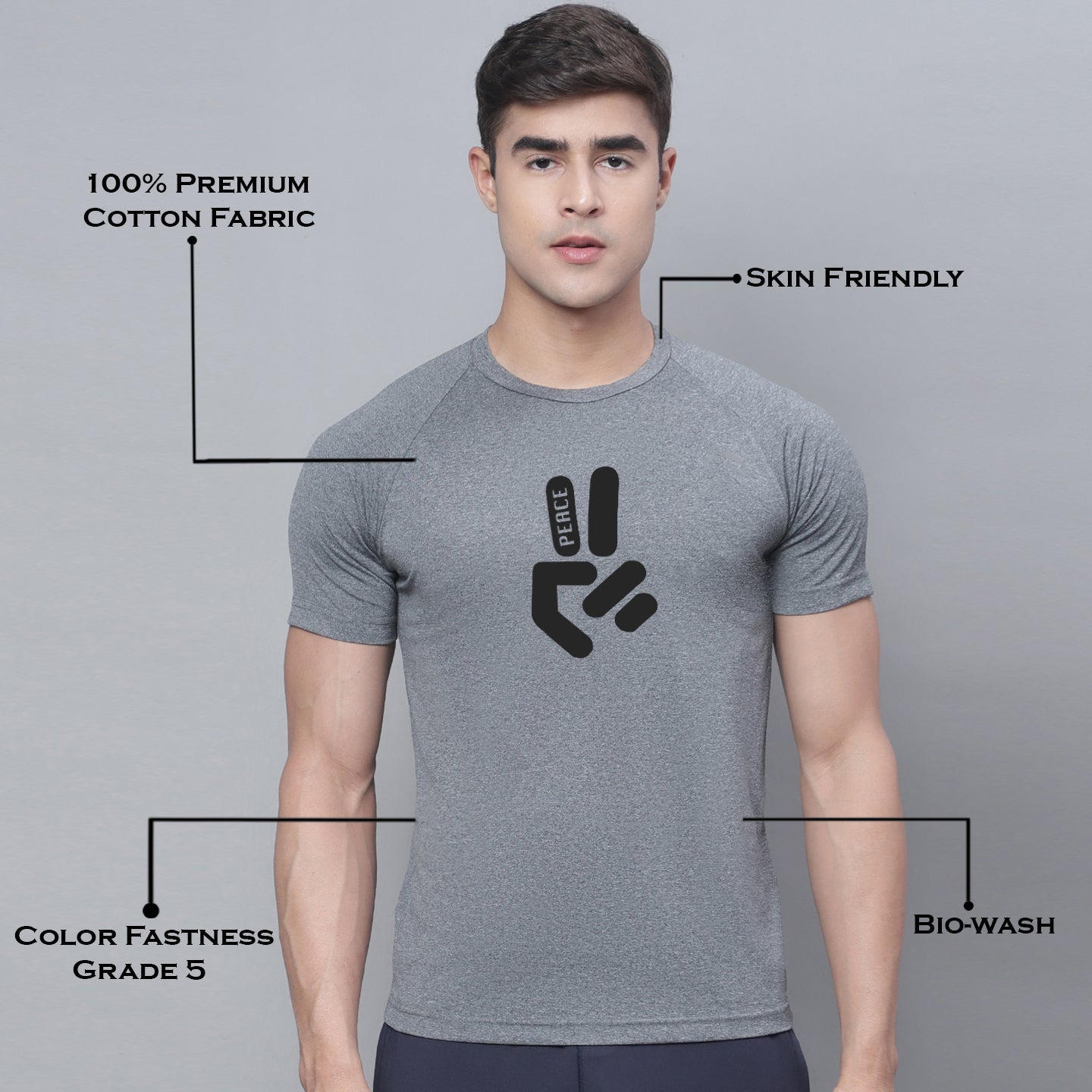 Men Printed Polyster Sports Training T-Shirt - Friskers