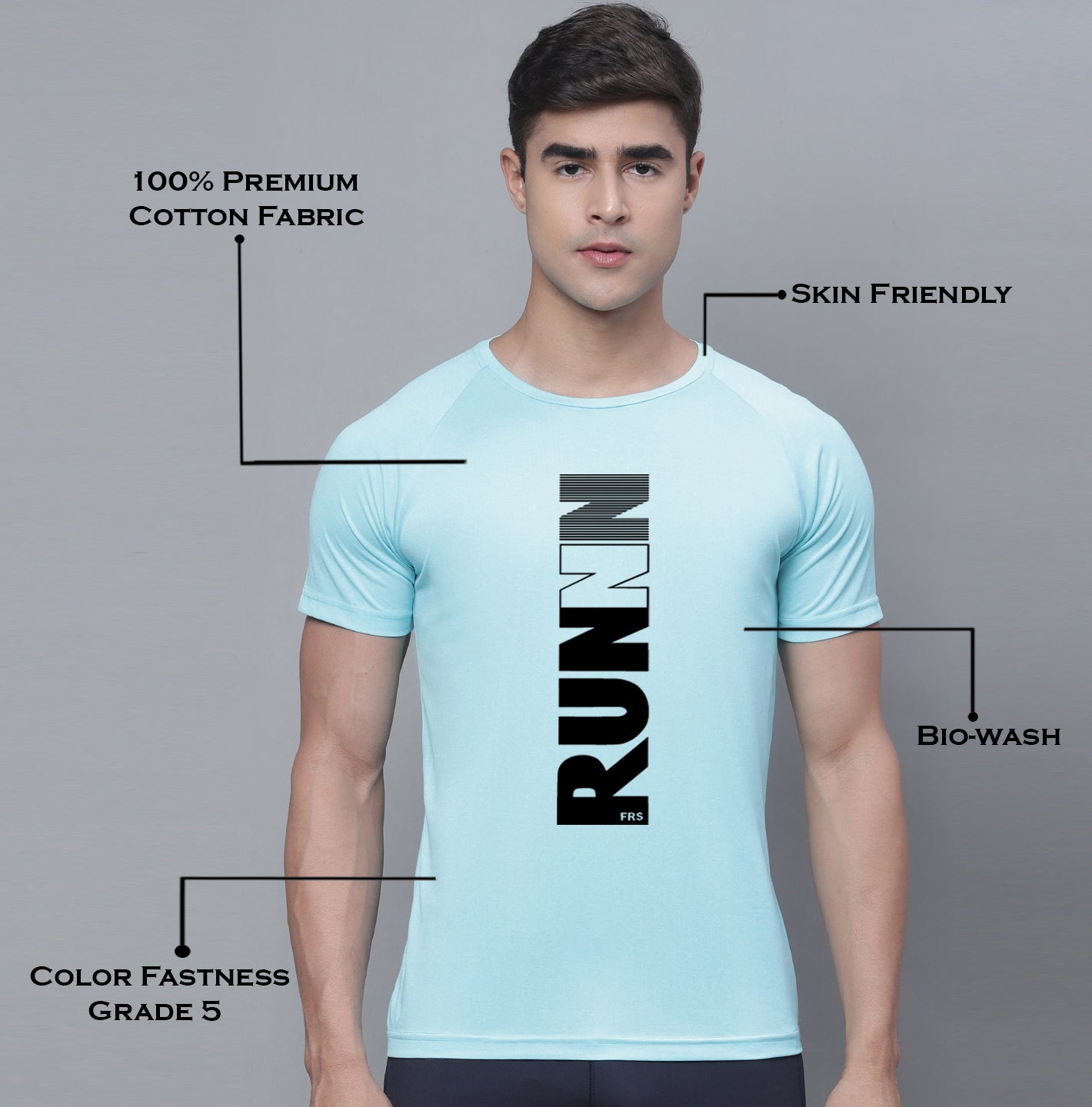 Sports Swift Dry Polyster Gym T-Shirt - Friskers