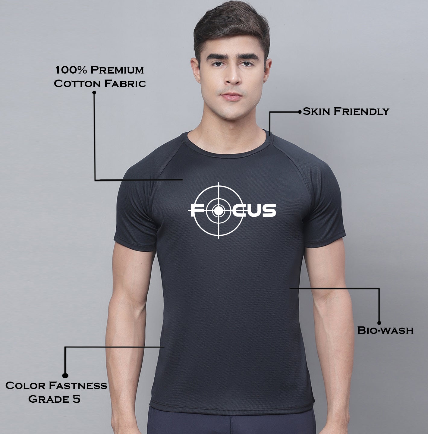 Men Printed Polyster Sports Running T-Shirt - Friskers