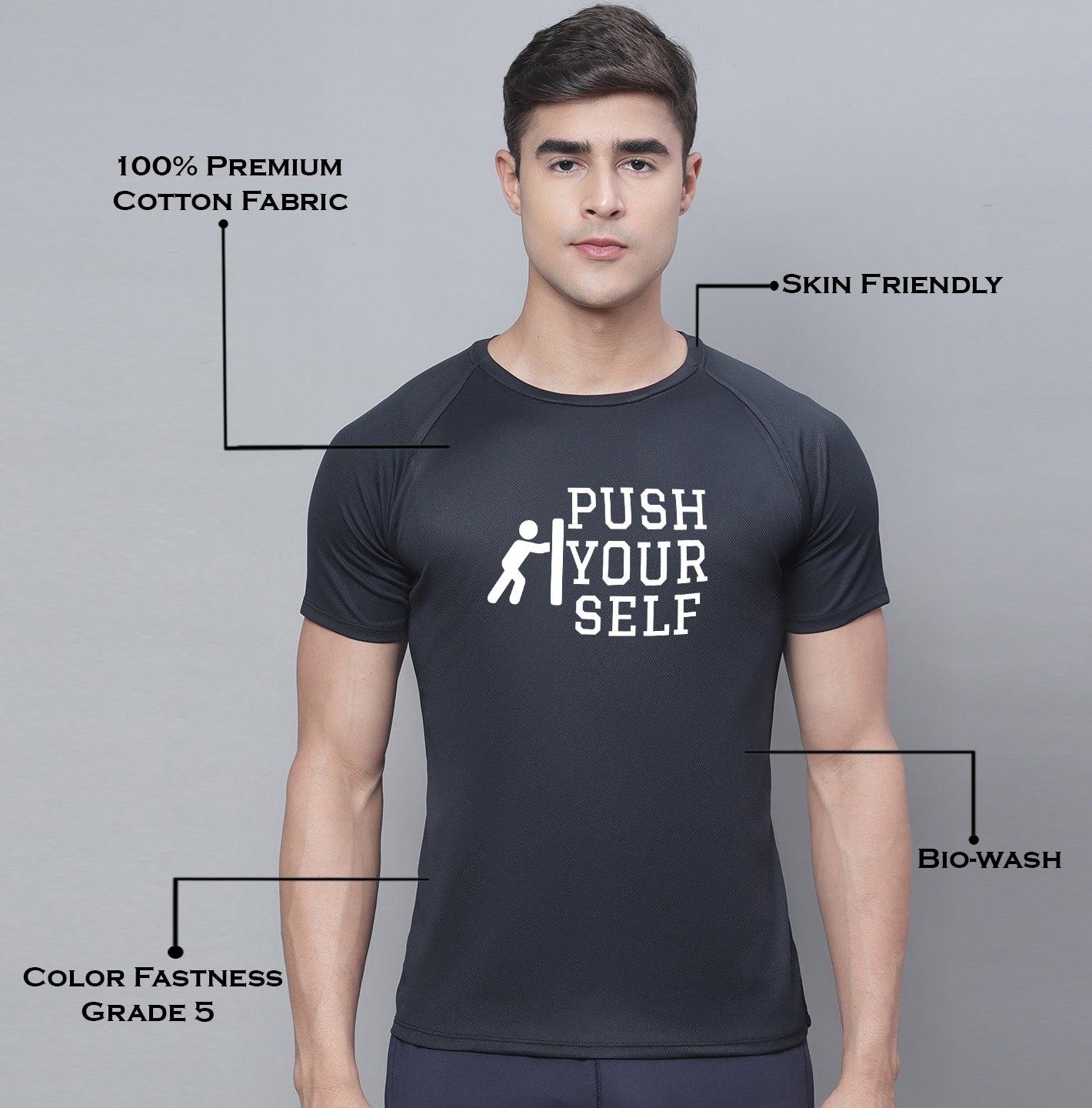 Men Printed Polyster Sports Running T-Shirt - Friskers