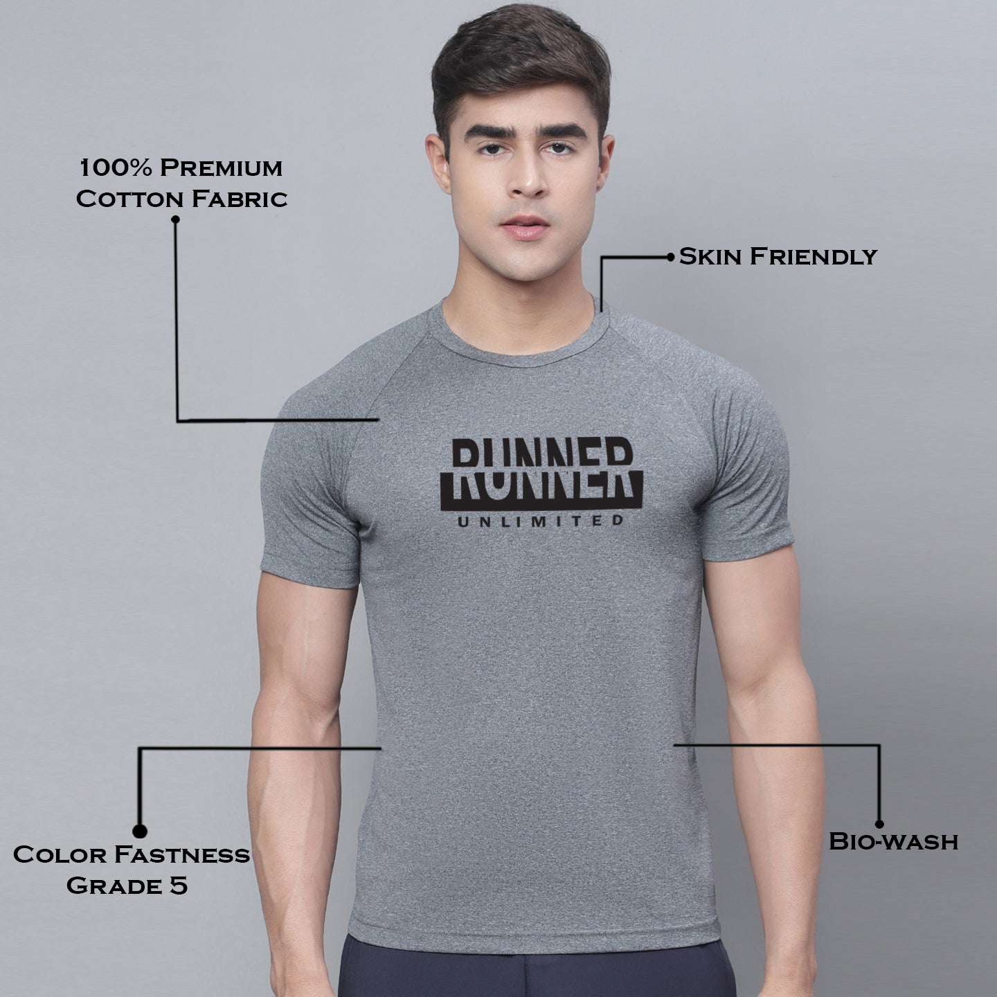 Men Printed Polyster Sports Training T-Shirt - Friskers