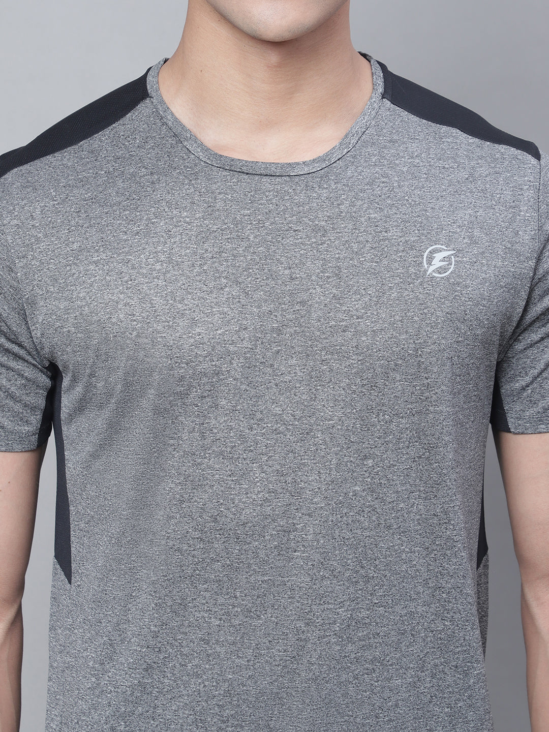 Men Half Sleeves Grey Round Neck Sports T-Shirt - Friskers