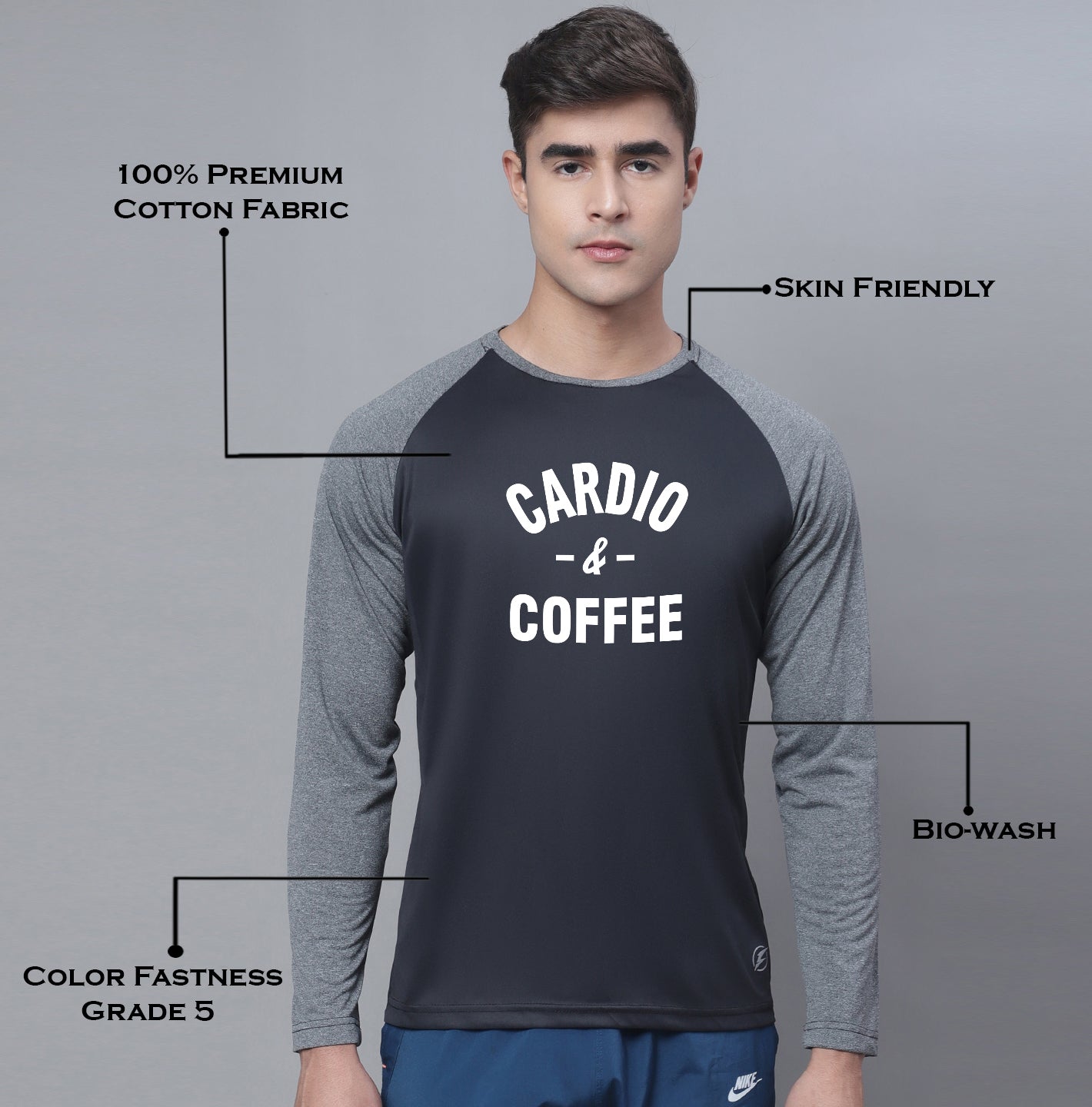Men Raglan Sleeves Training Polyster T-Shirt - Friskers