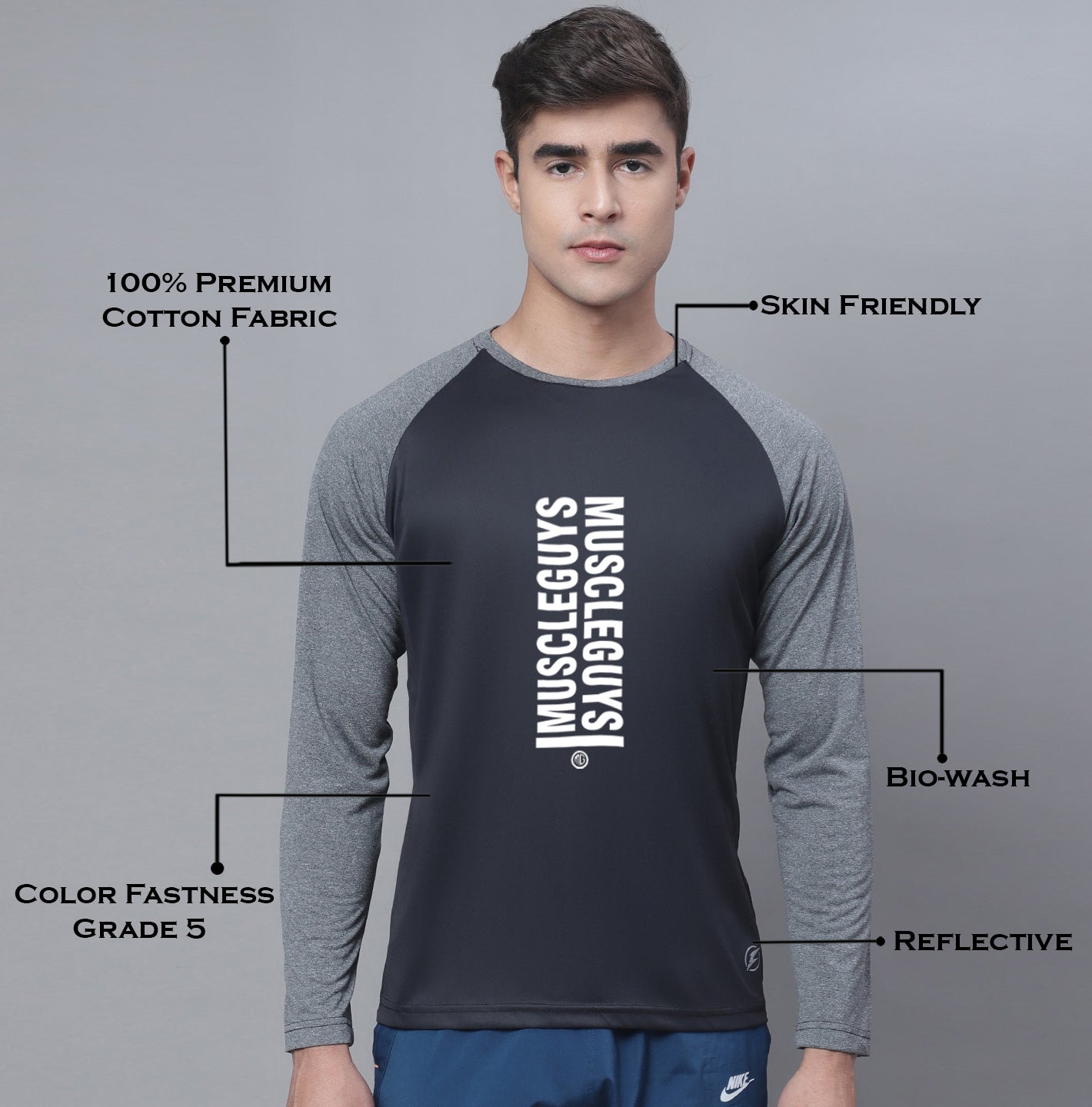 Men Airy Full Sleeves Polyster Gym T-Shirt - Friskers