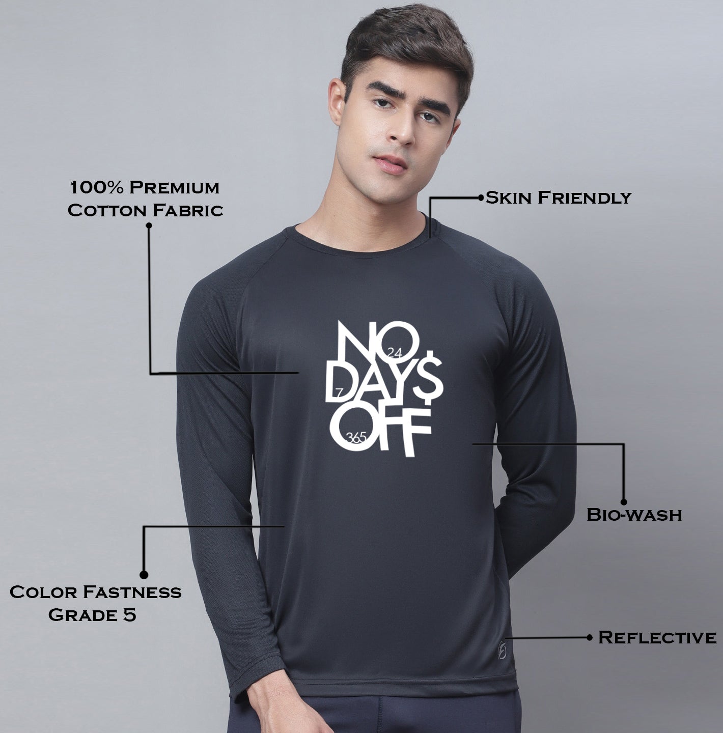 Men Full Sleeves Rapid Dry Polyster T-Shirt - Friskers