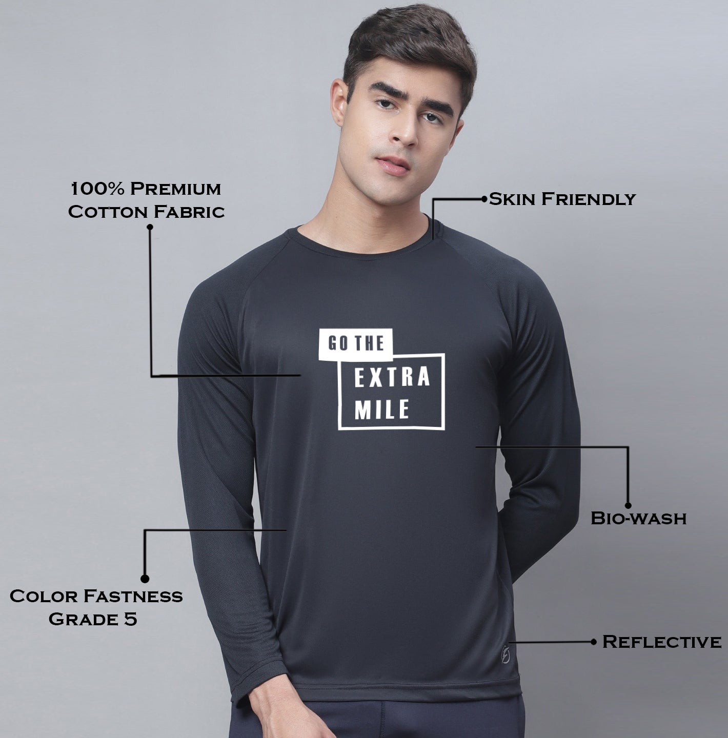 Men Full Sleeves Rapid Dry Polyster T-Shirt - Friskers