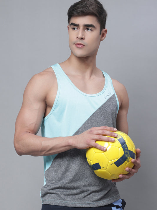 Men Color-Blocked Anti-odor Technology Dry Fit Sports Gym Vest - Friskers