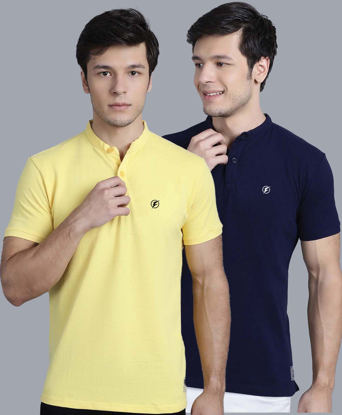 Men's Pack Of 2 Half Sleeves Short Collar Polo T-shirt - Friskers