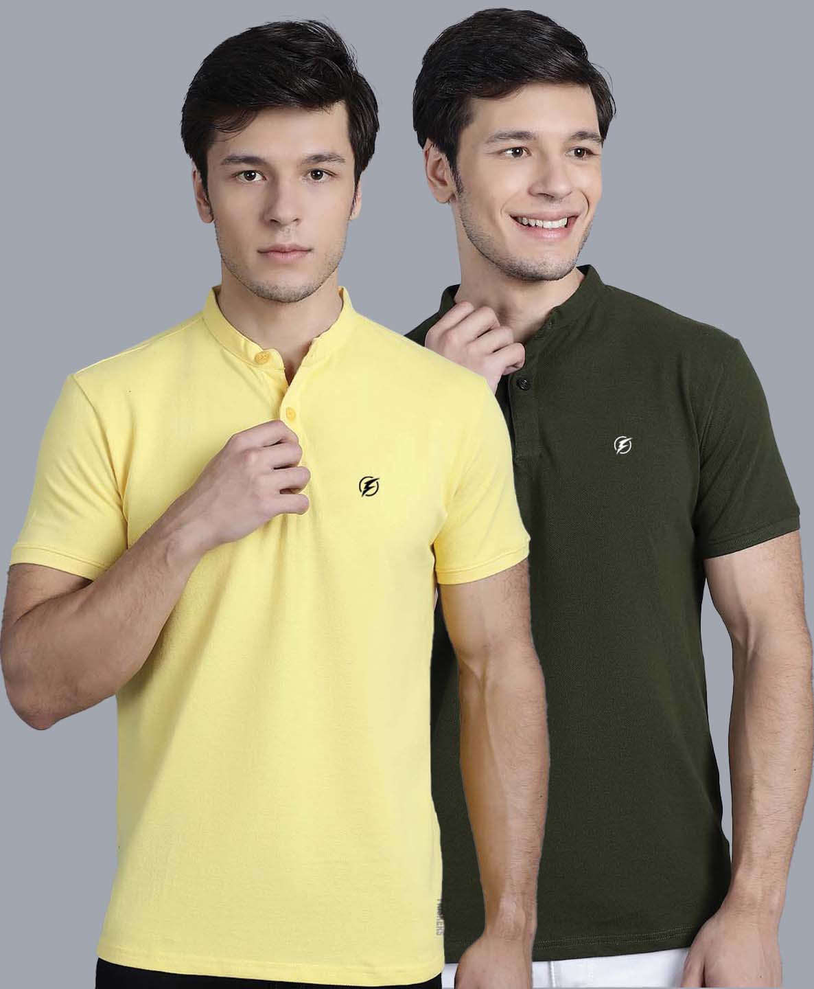 Men's Pack Of 2 Half Sleeves Short Collar Polo T-shirt - Friskers