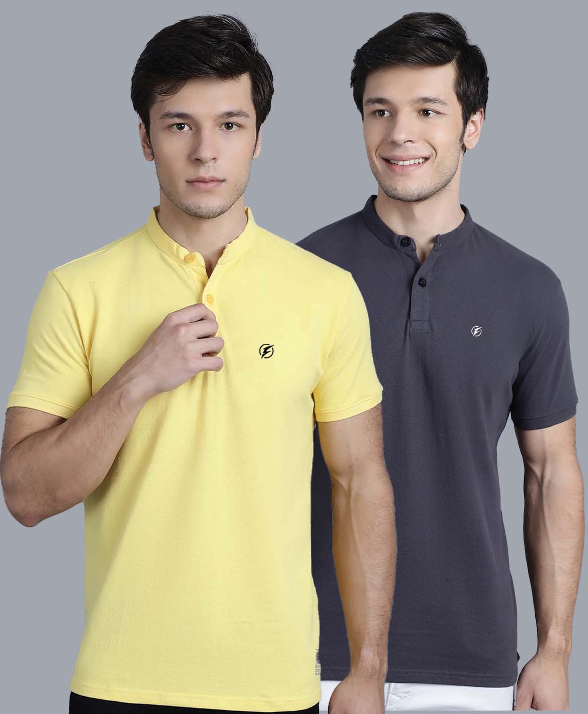 Men's Pack Of 2 Half Sleeves Short Collar Polo T-shirt - Friskers