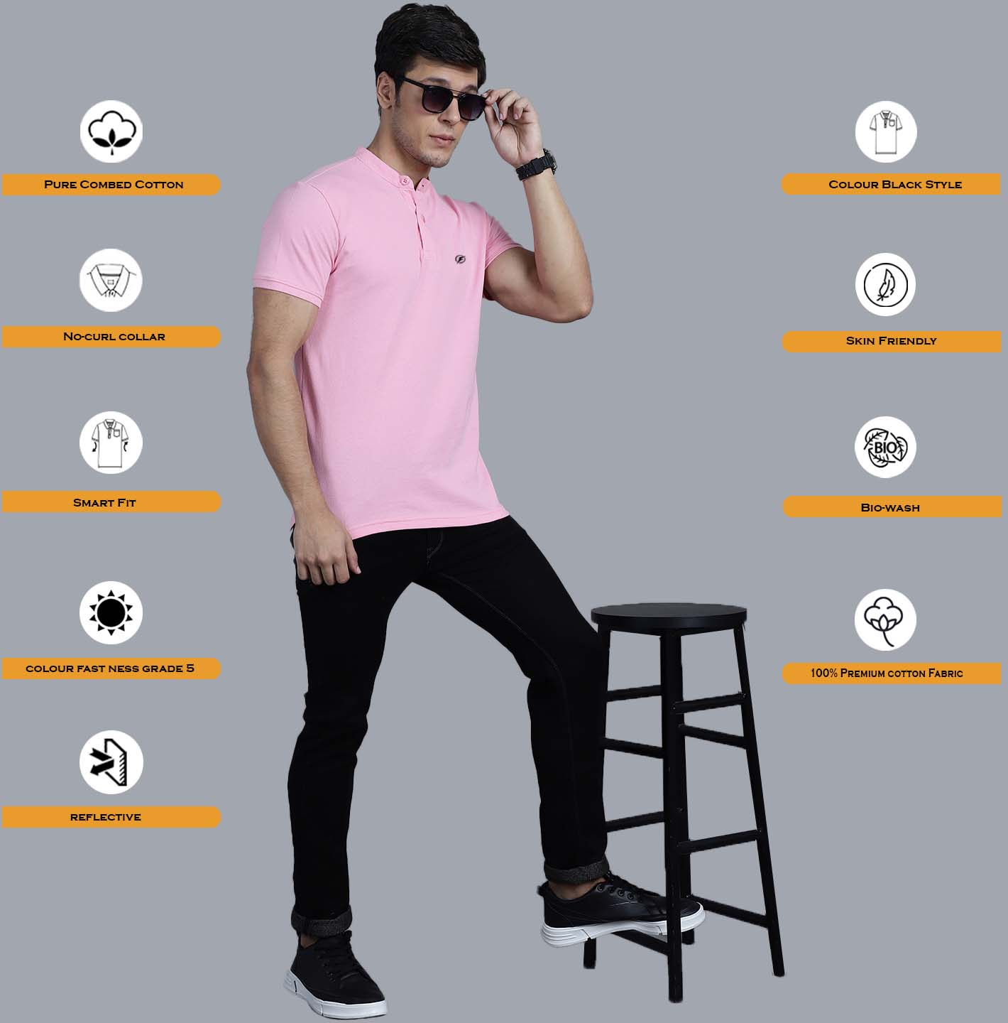 Men's Pack Of 2 Half Sleeves Short Collar Polo T-shirt - Friskers