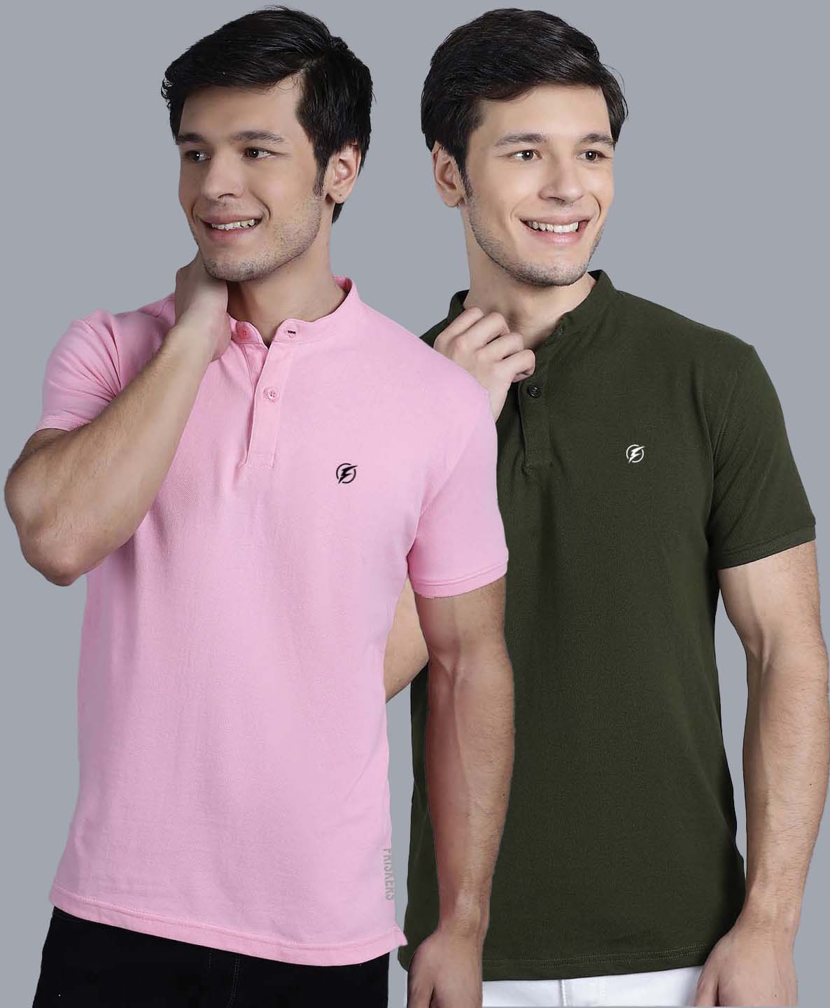 Men's Pack Of 2 Half Sleeves Short Collar Polo T-shirt - Friskers