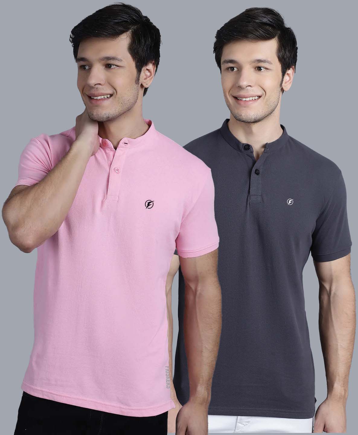 Men's Pack Of 2 Half Sleeves Short Collar Polo T-shirt - Friskers