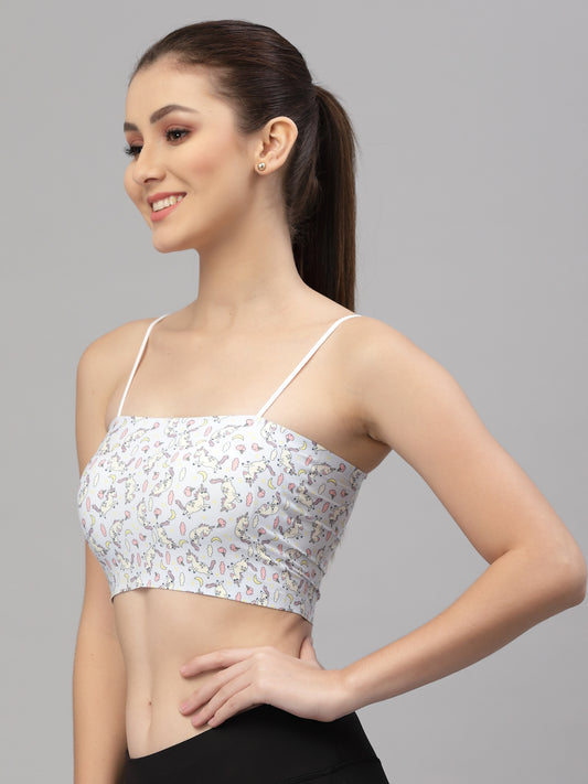Women Unicorn Print Sports Lightly Padded Bra  (Multicolor) - Friskers