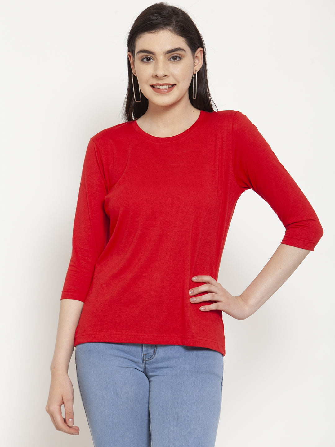 Frisker's Solid Women Round Neck Full Sleeves T-Shirt - Friskers