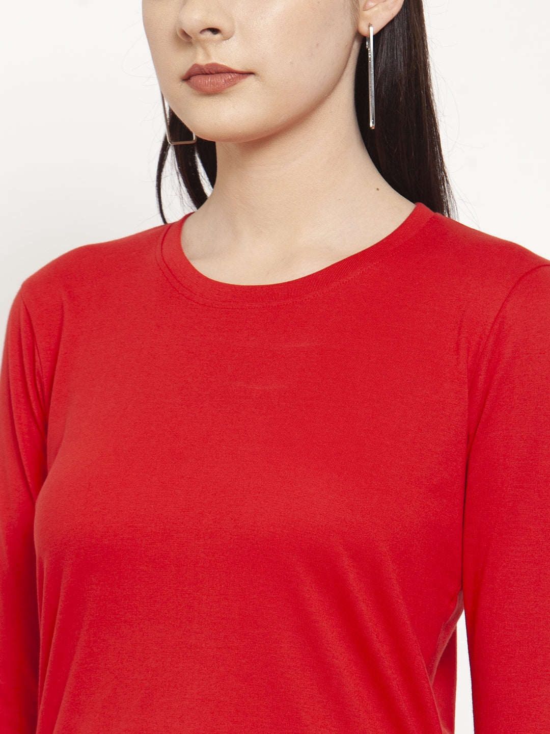 Frisker's Solid Women Round Neck Full Sleeves T-Shirt - Friskers