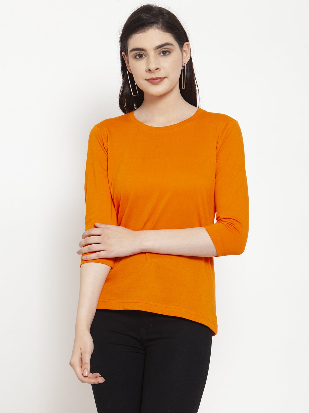 Frisker's Solid Women Round Neck Full Sleeves T-Shirt - Friskers