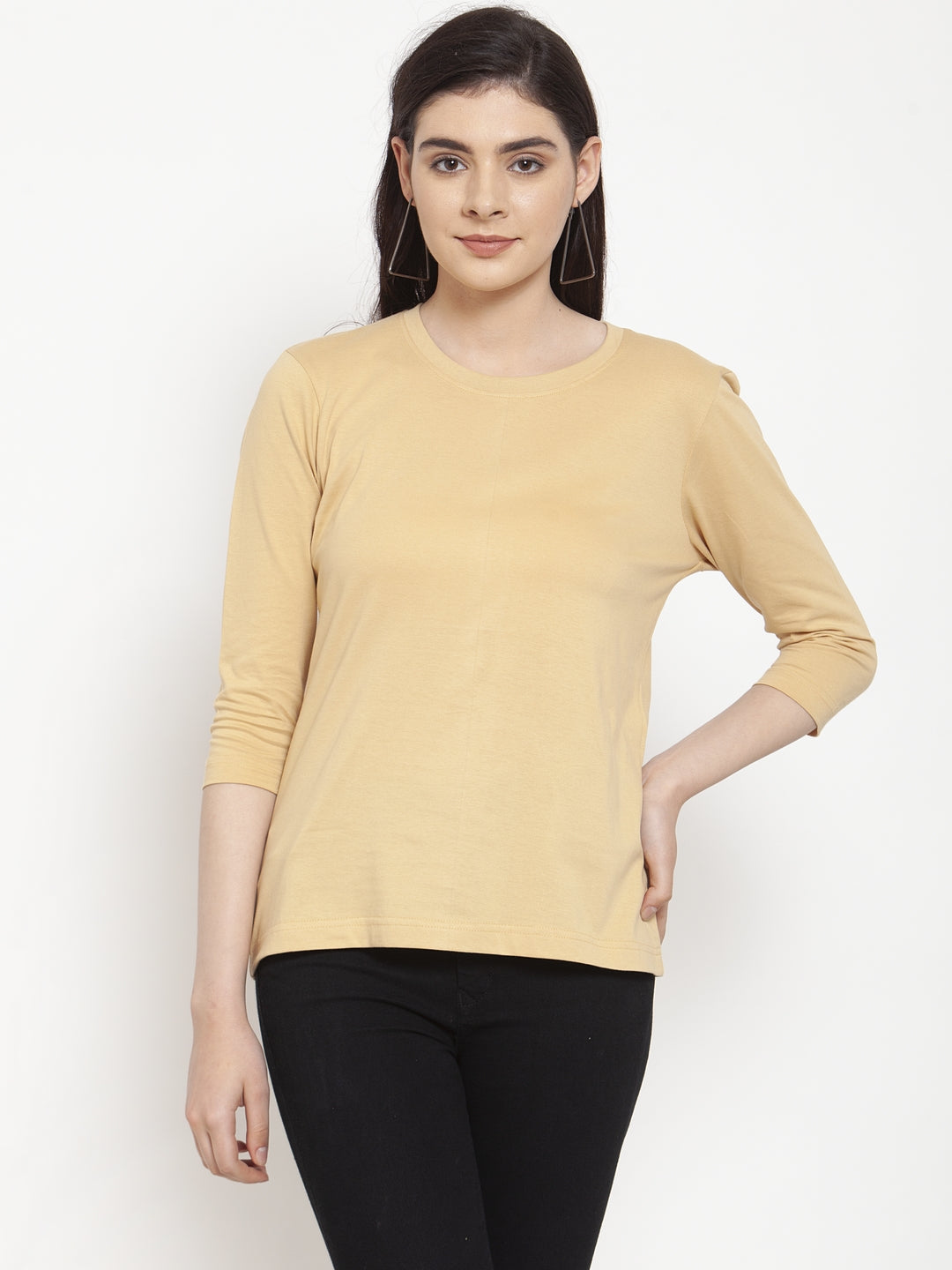 Frisker's Solid Women Round Neck Full Sleeves T-Shirt - Friskers