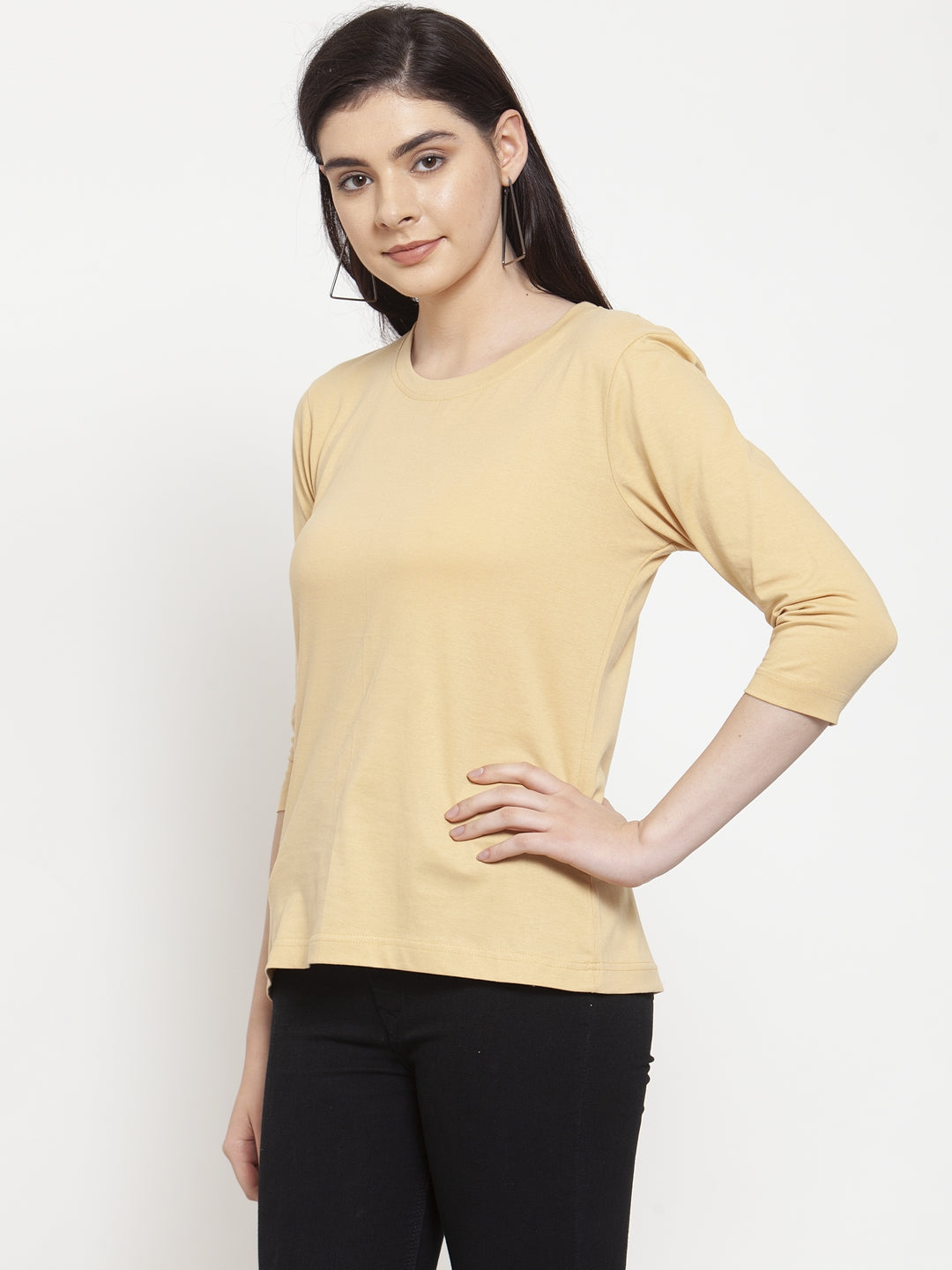 Frisker's Solid Women Round Neck Full Sleeves T-Shirt - Friskers