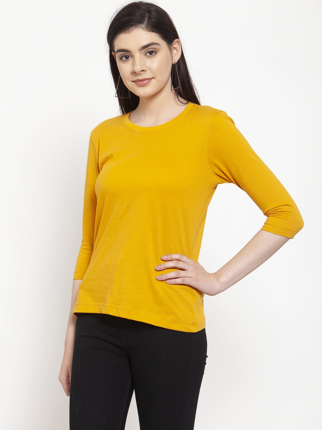 Frisker's Solid Women Round Neck Full Sleeves T-Shirt - Friskers