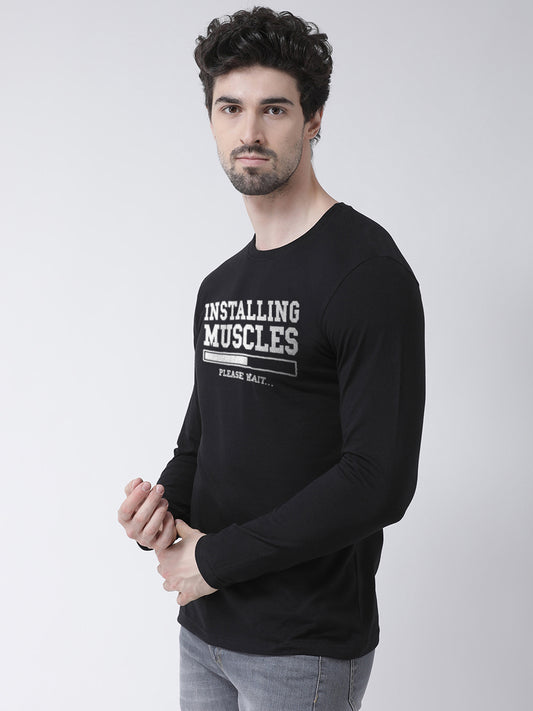 Men Installing Muscles Printed Full Sleeve T-shirt - Friskers