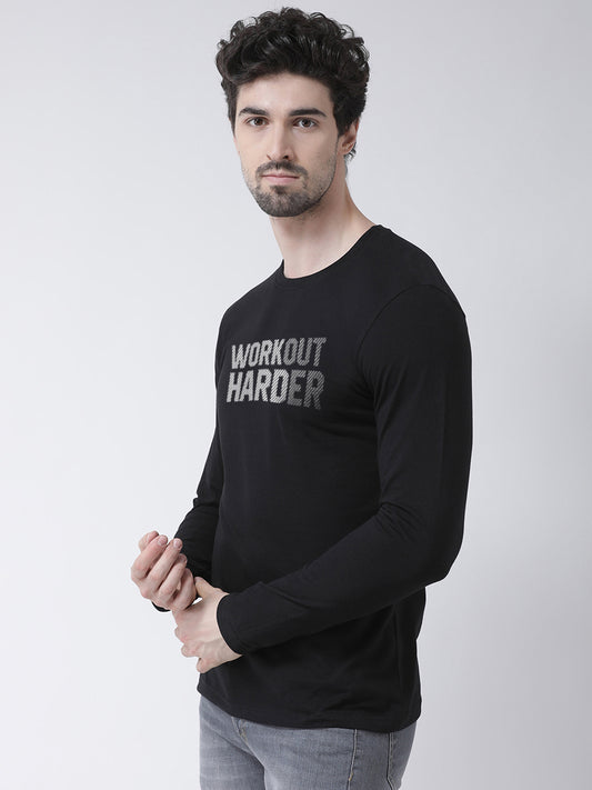 Men Workout Harder Printed Full Sleeve T-Shirt - Friskers