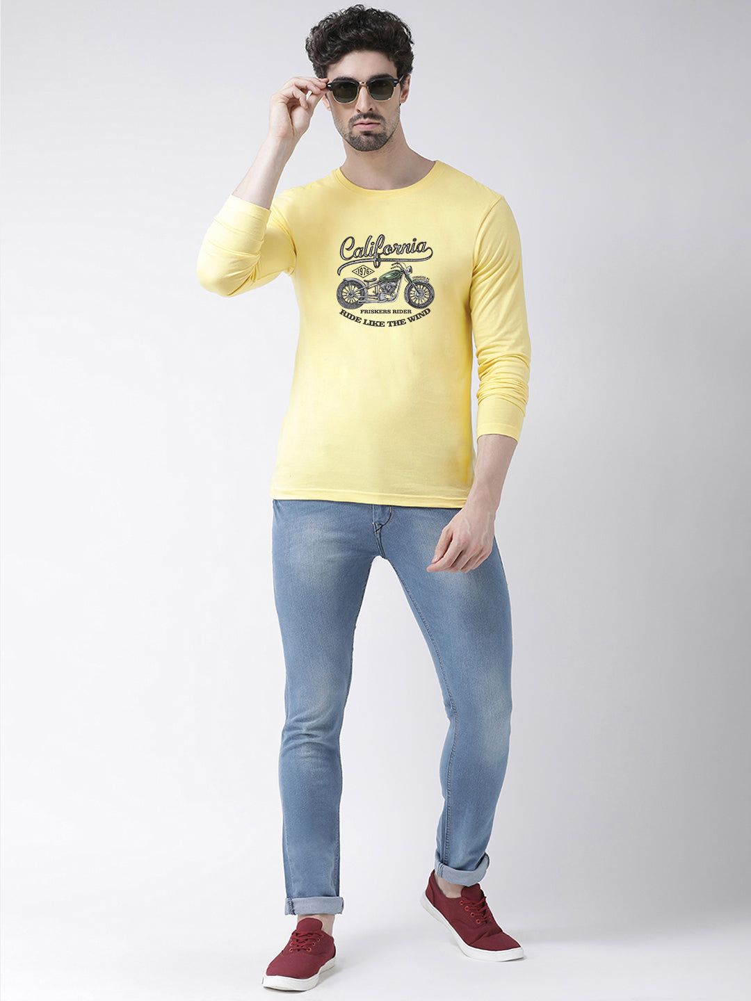 Men California Printed Full Sleeve T-shirt - Friskers