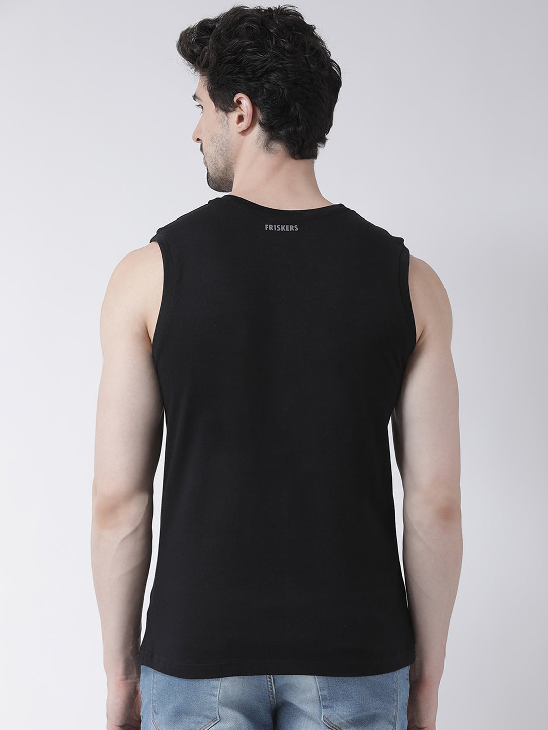 Friskers Solid Men Round Neck Sleeveless T-Shirt - Friskers