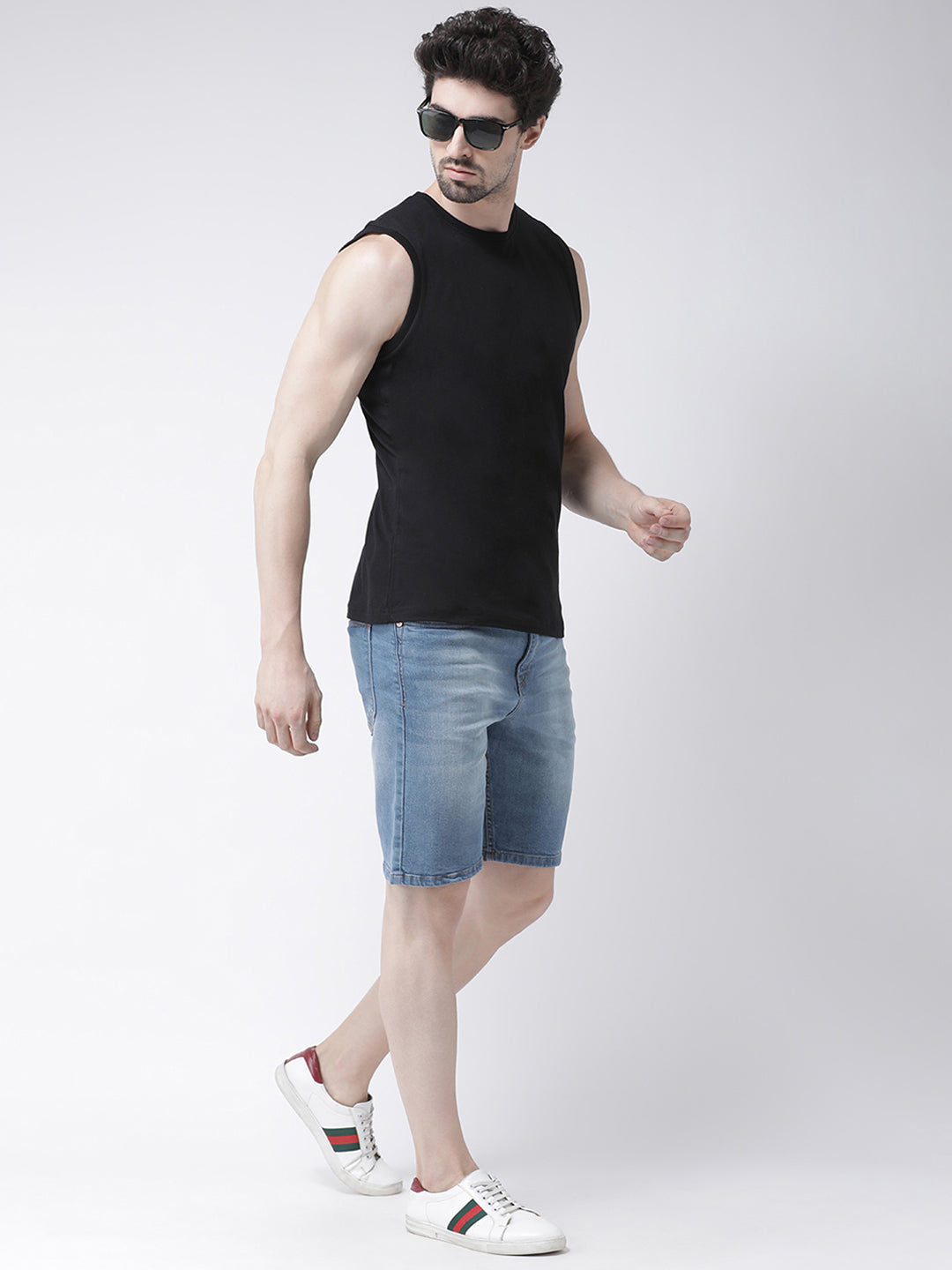 Friskers Solid Men Round Neck Sleeveless T-Shirt - Friskers