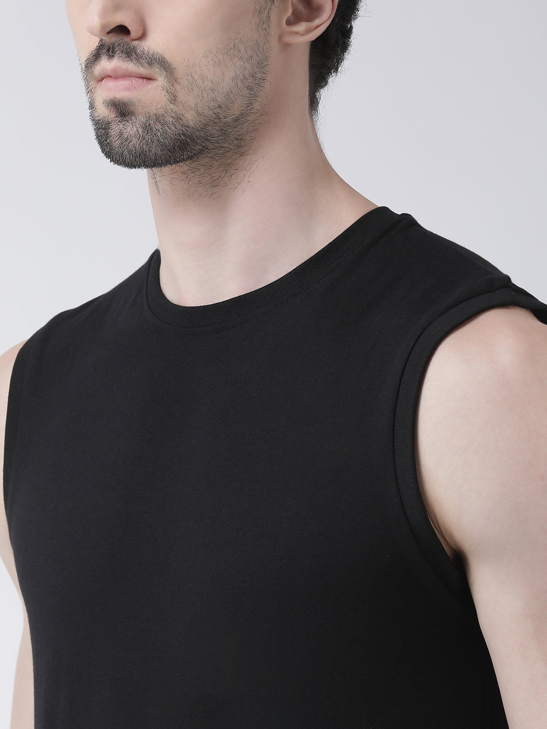 Friskers Solid Men Round Neck Sleeveless T-Shirt - Friskers