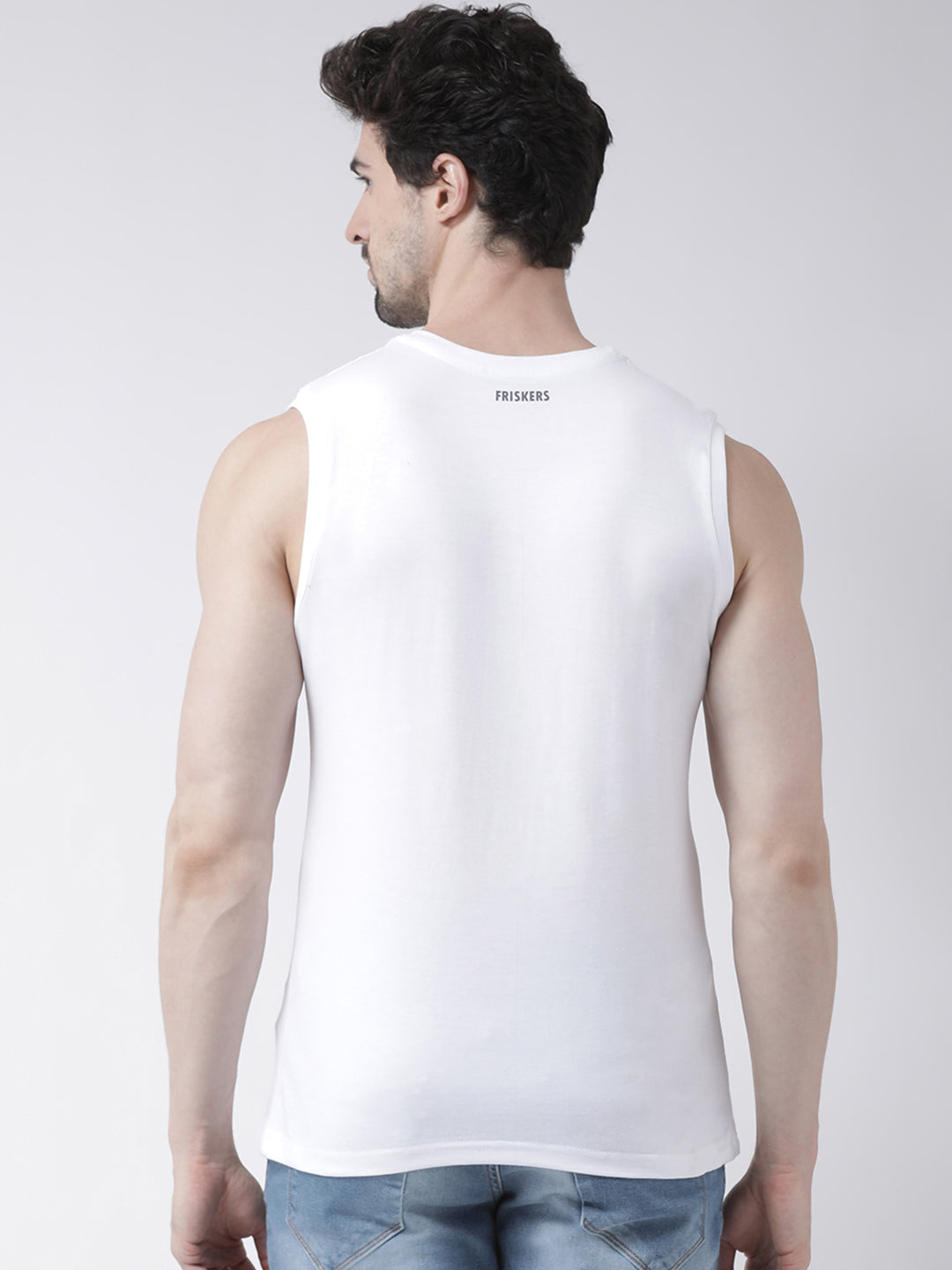 Friskers Solid Men Round Neck Sleeveless T-Shirt - Friskers