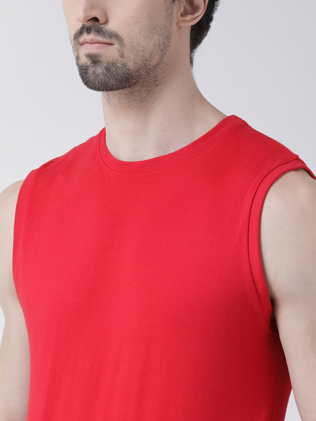 Friskers Solid Men Round Neck Sleeveless T-Shirt - Friskers