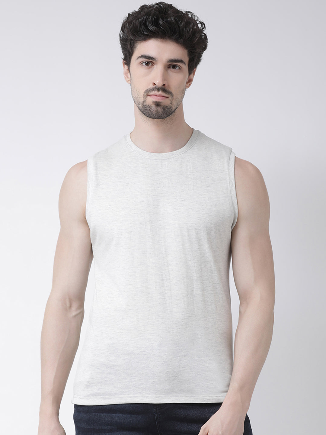 Friskers Solid Men Round Neck Sleeveless T-Shirt - Friskers