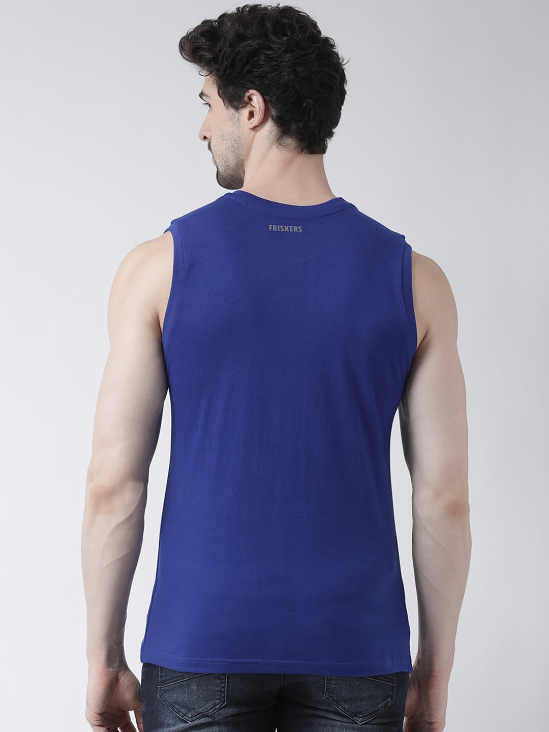 Friskers Solid Men Round Neck Sleeveless T-Shirt - Friskers