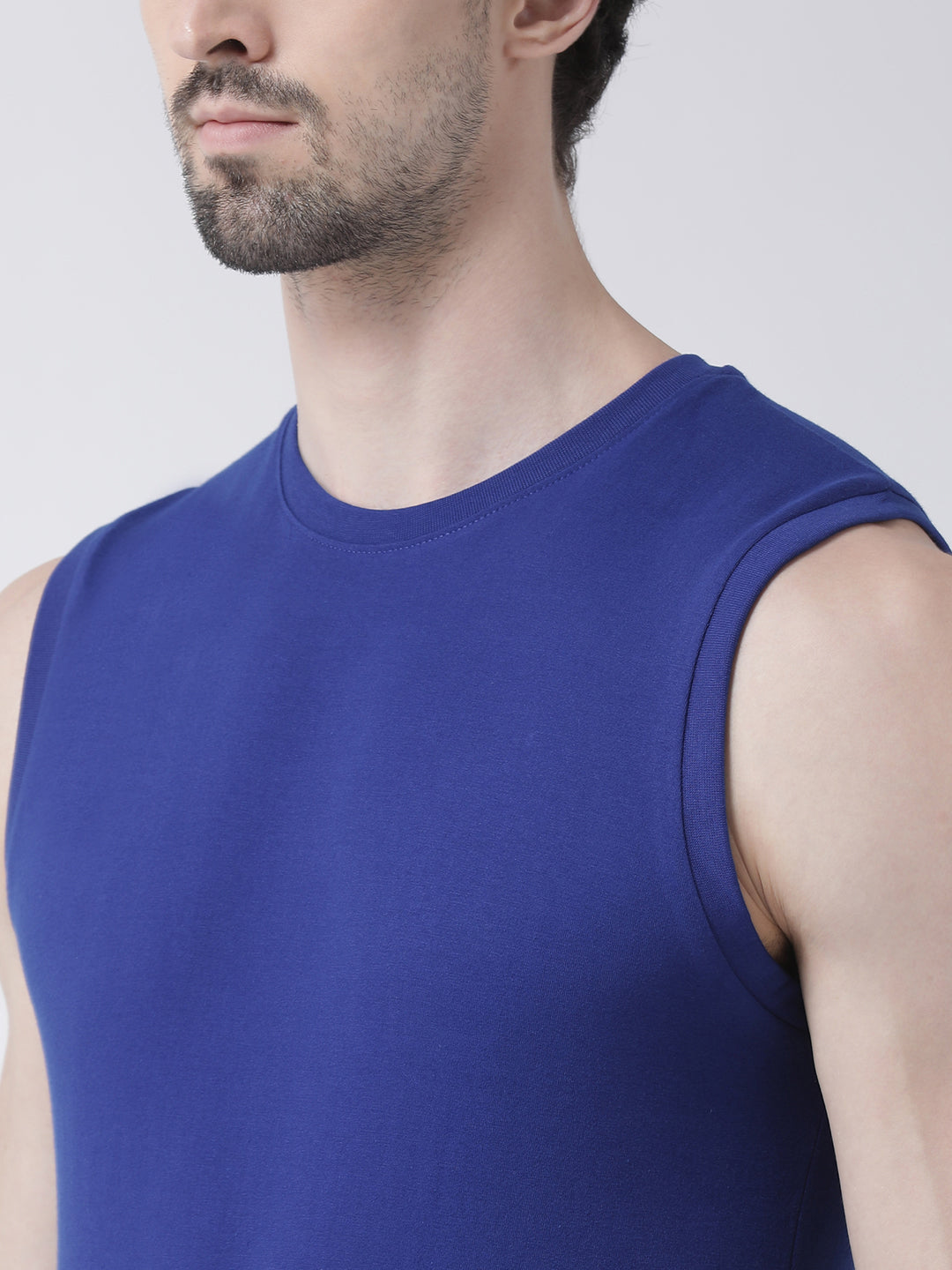 Friskers Solid Men Round Neck Sleeveless T-Shirt - Friskers