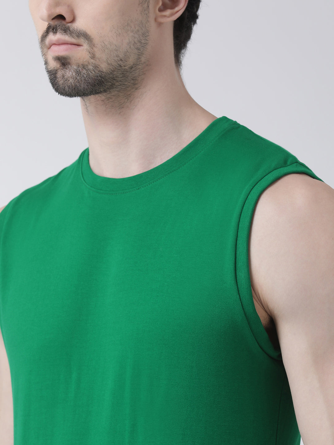 Friskers Solid Men Round Neck Sleeveless T-Shirt - Friskers