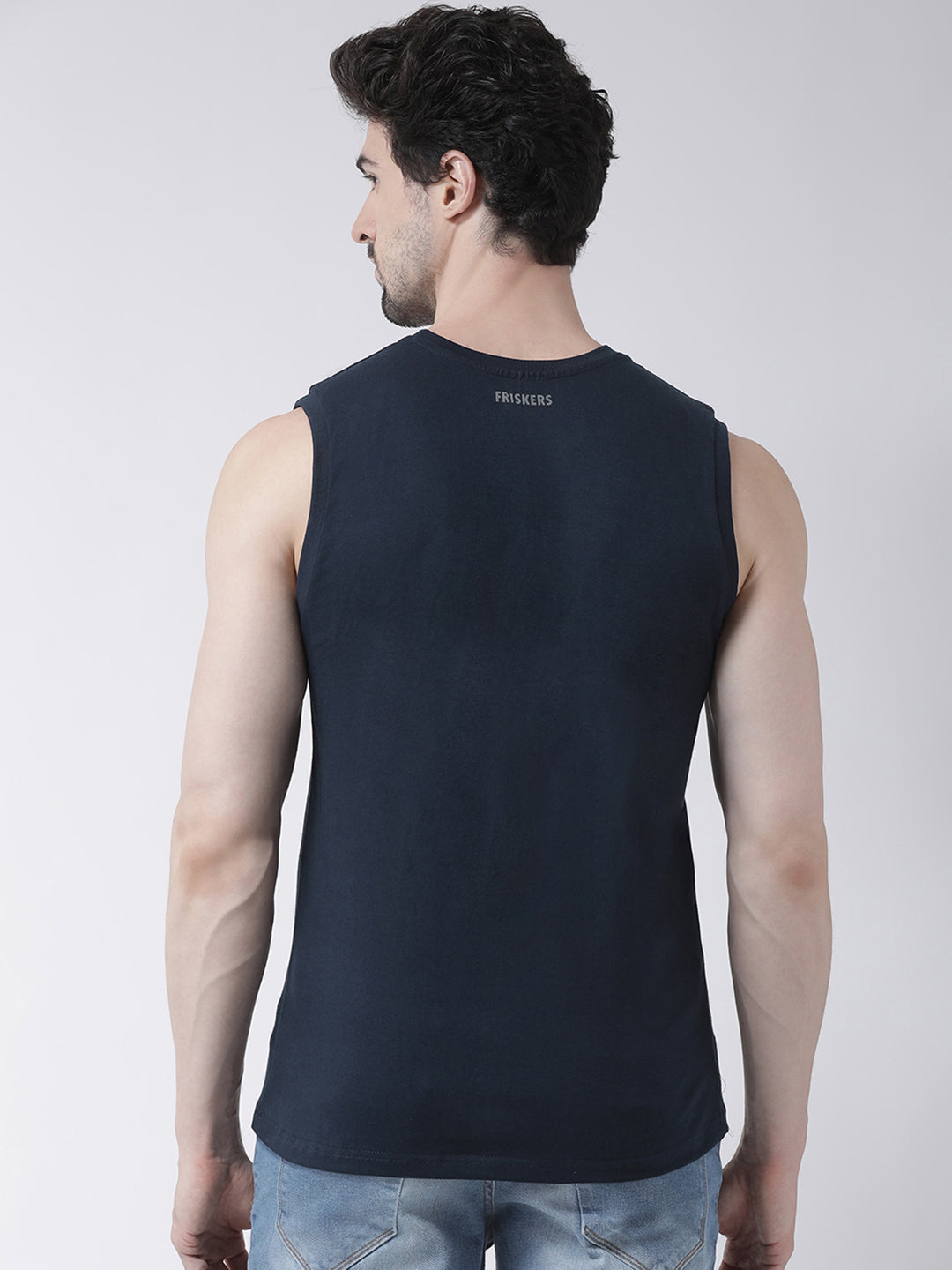 Friskers Solid Men Round Neck Sleeveless T-Shirt - Friskers