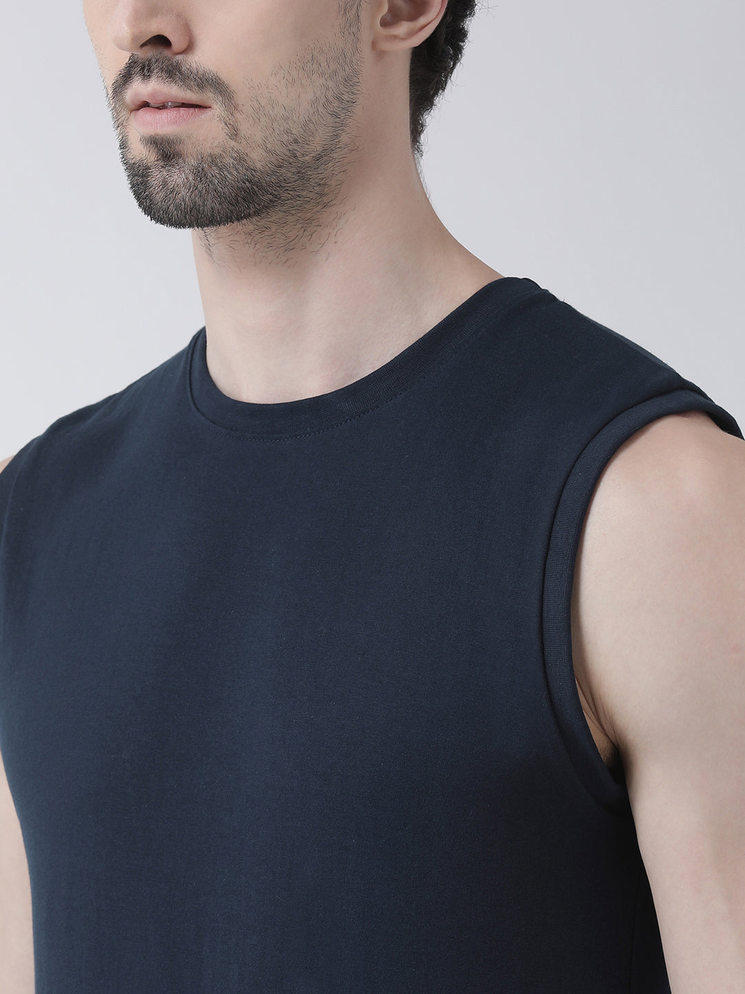 Friskers Solid Men Round Neck Sleeveless T-Shirt - Friskers