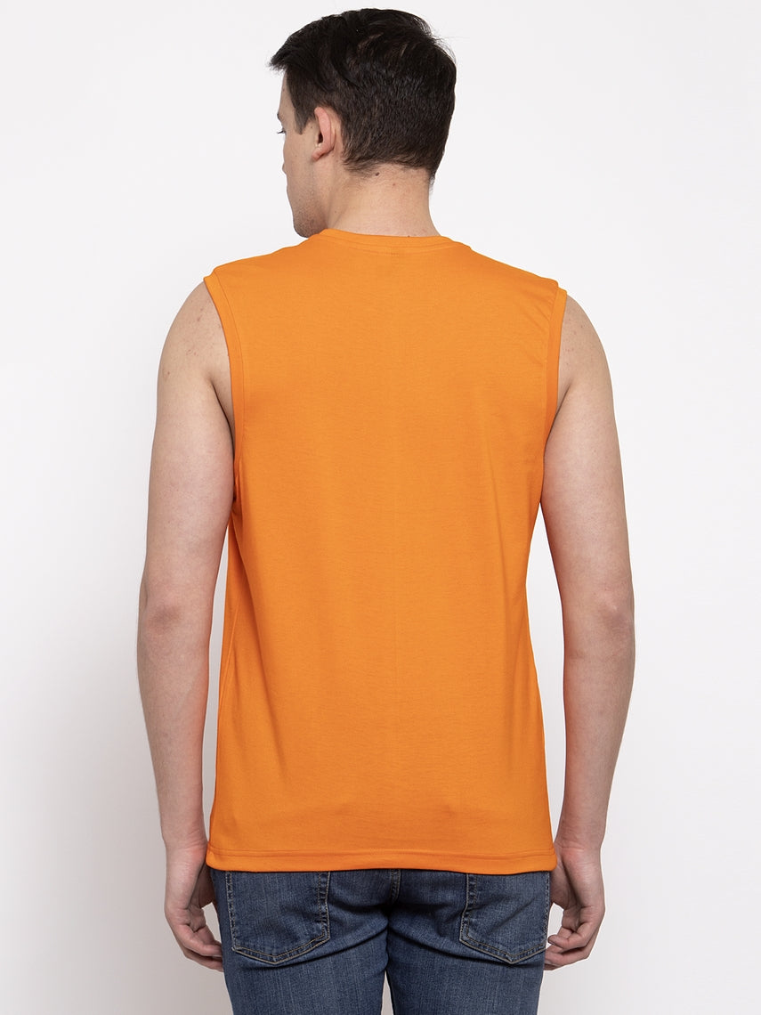 Friskers Solid Men Round Neck Sleeveless T-Shirt - Friskers