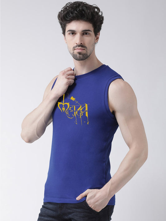 Men Mahadev Printed Cotton Gym Vest - Friskers