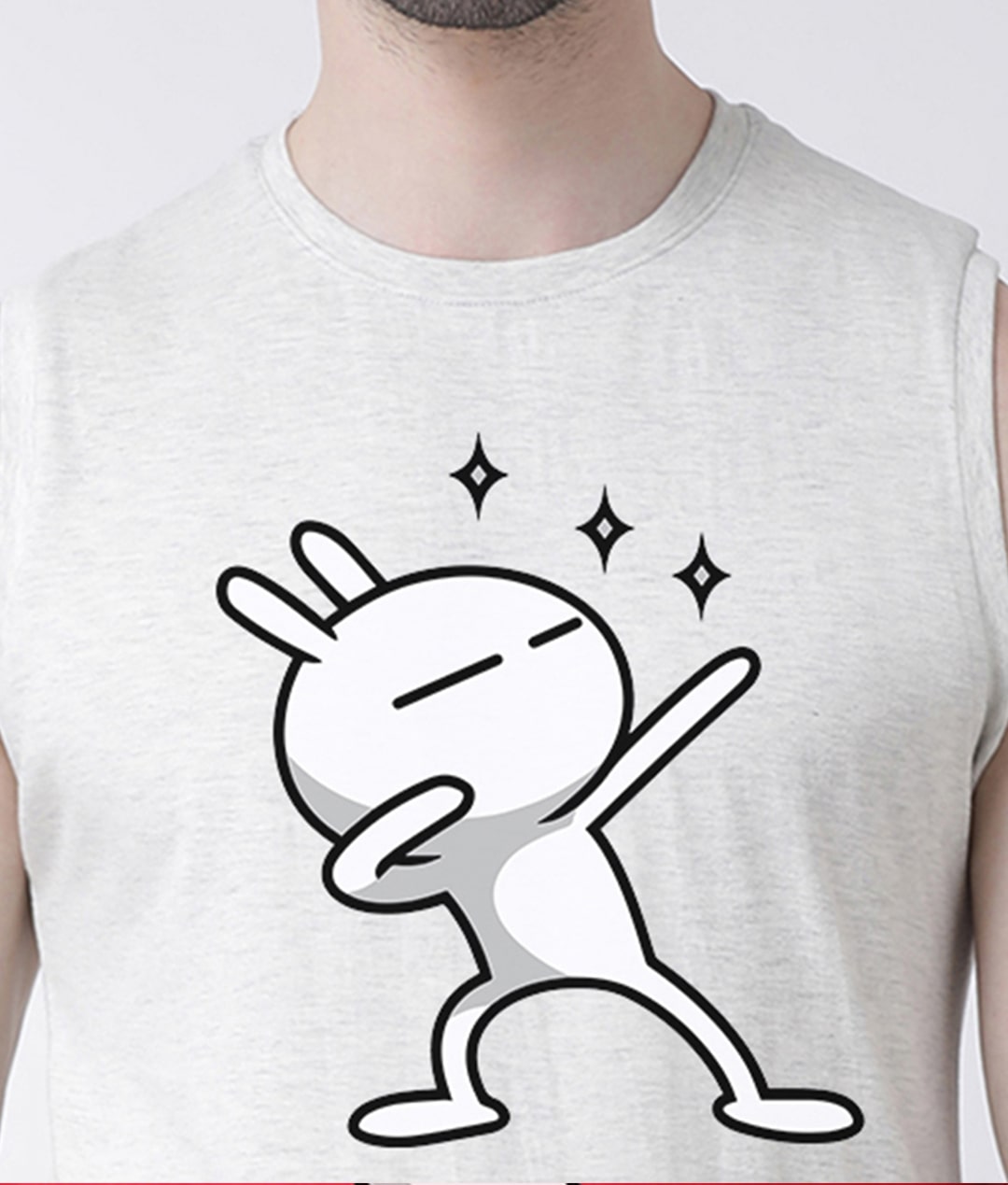 Men Dancing Stars Printed Cotton Gym Vest - Friskers