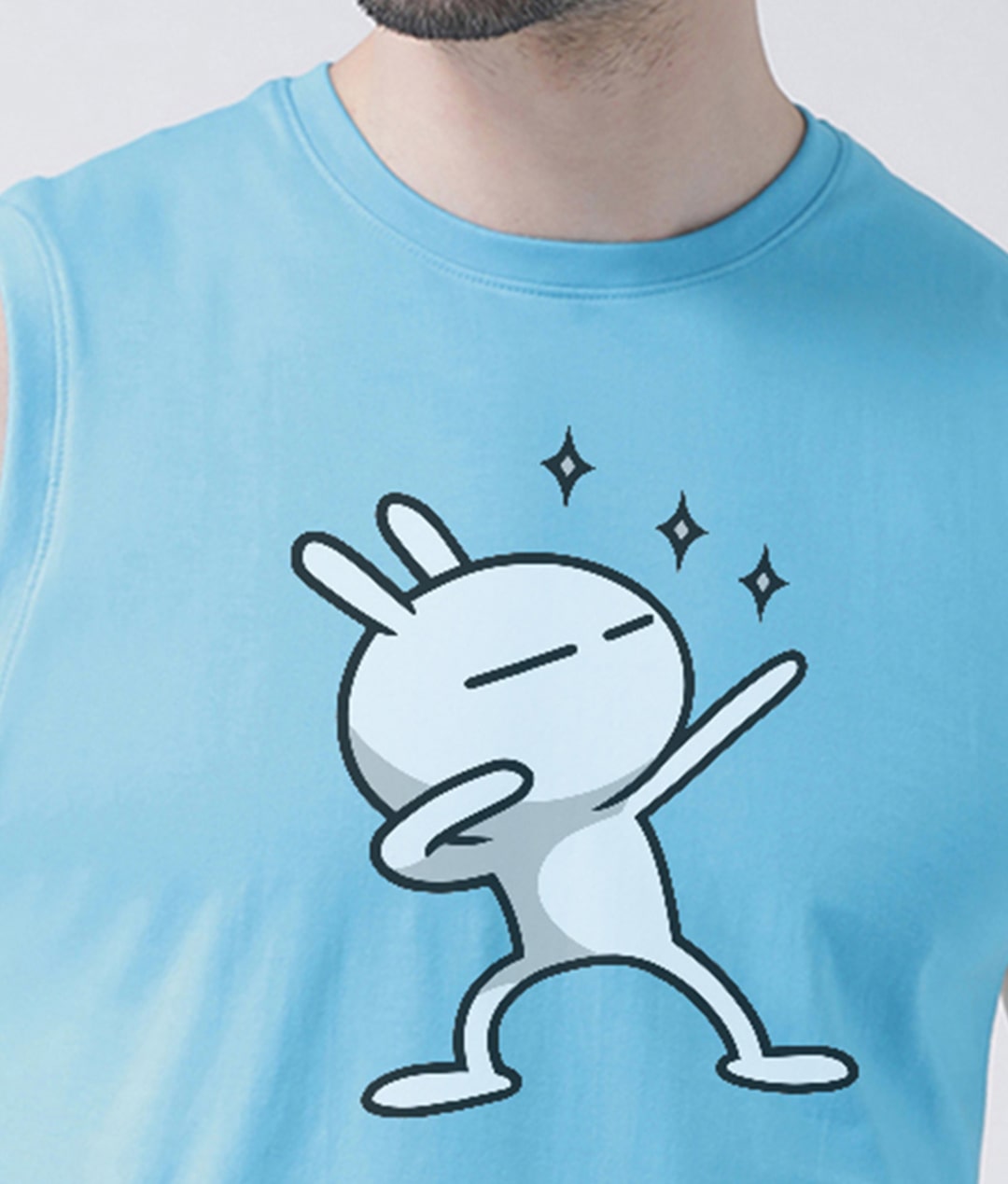Men Dancing Stars Printed Cotton Gym Vest - Friskers