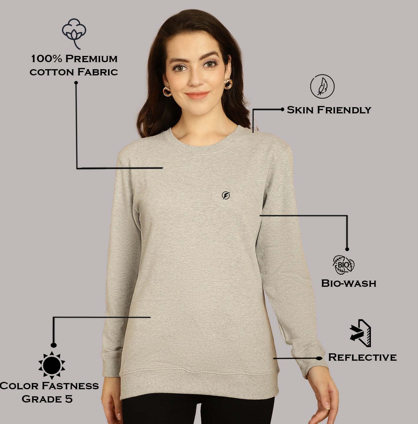 Women Full Sleeves Round Neck T-Shirt - Friskers