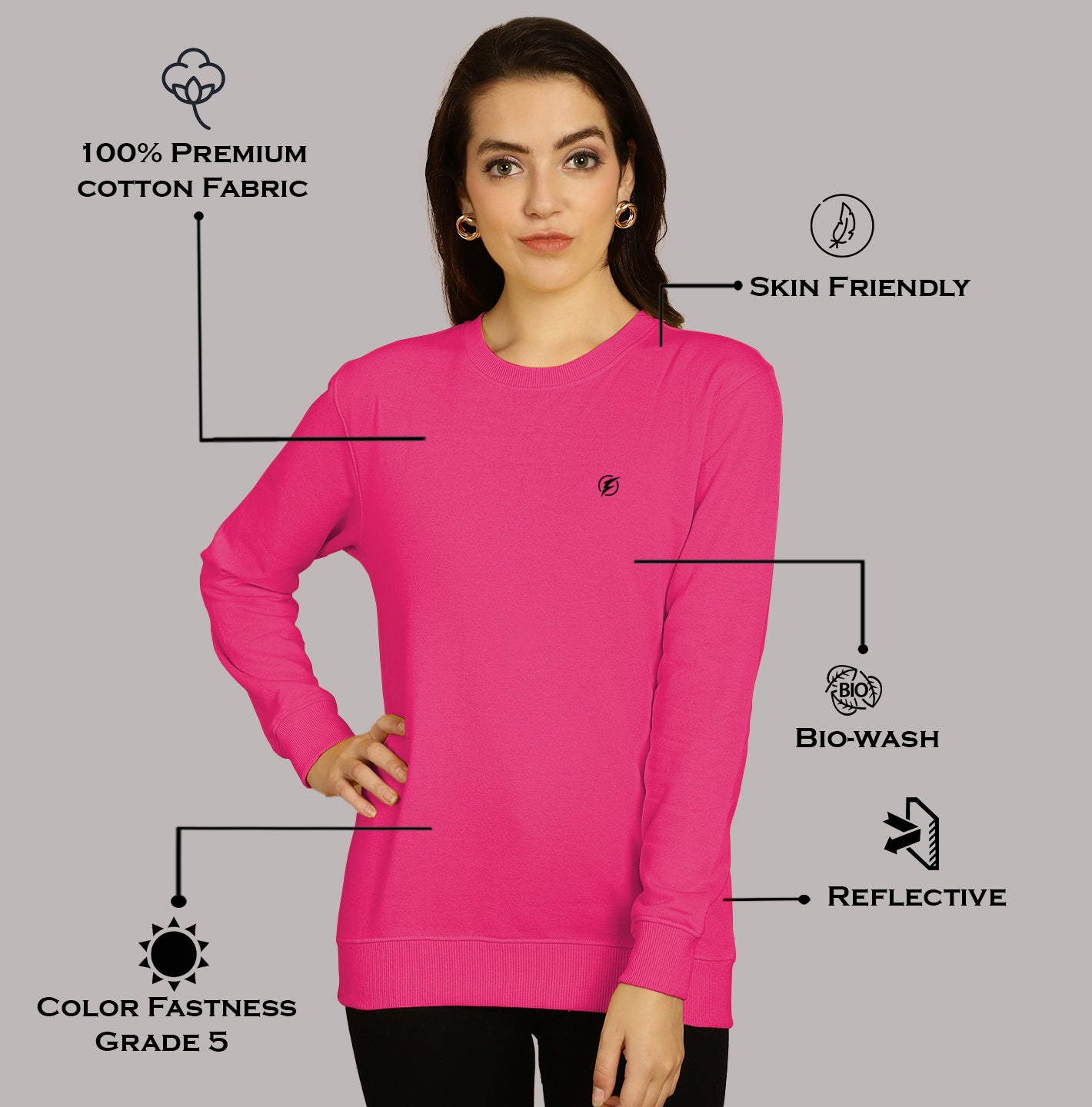 Women Full Sleeves Round Neck T-Shirt - Friskers