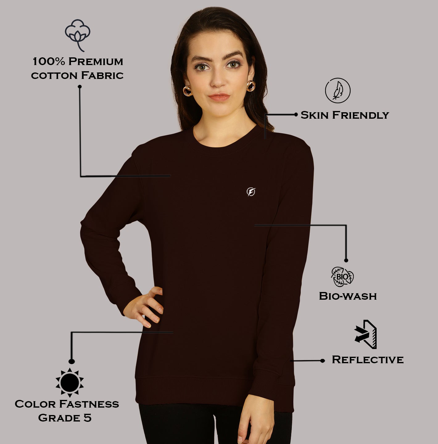 Women Full Sleeves Round Neck T-Shirt - Friskers