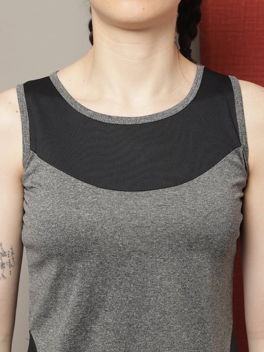 Womens Sleeveless Colourblocked Sports Tank Top - Friskers