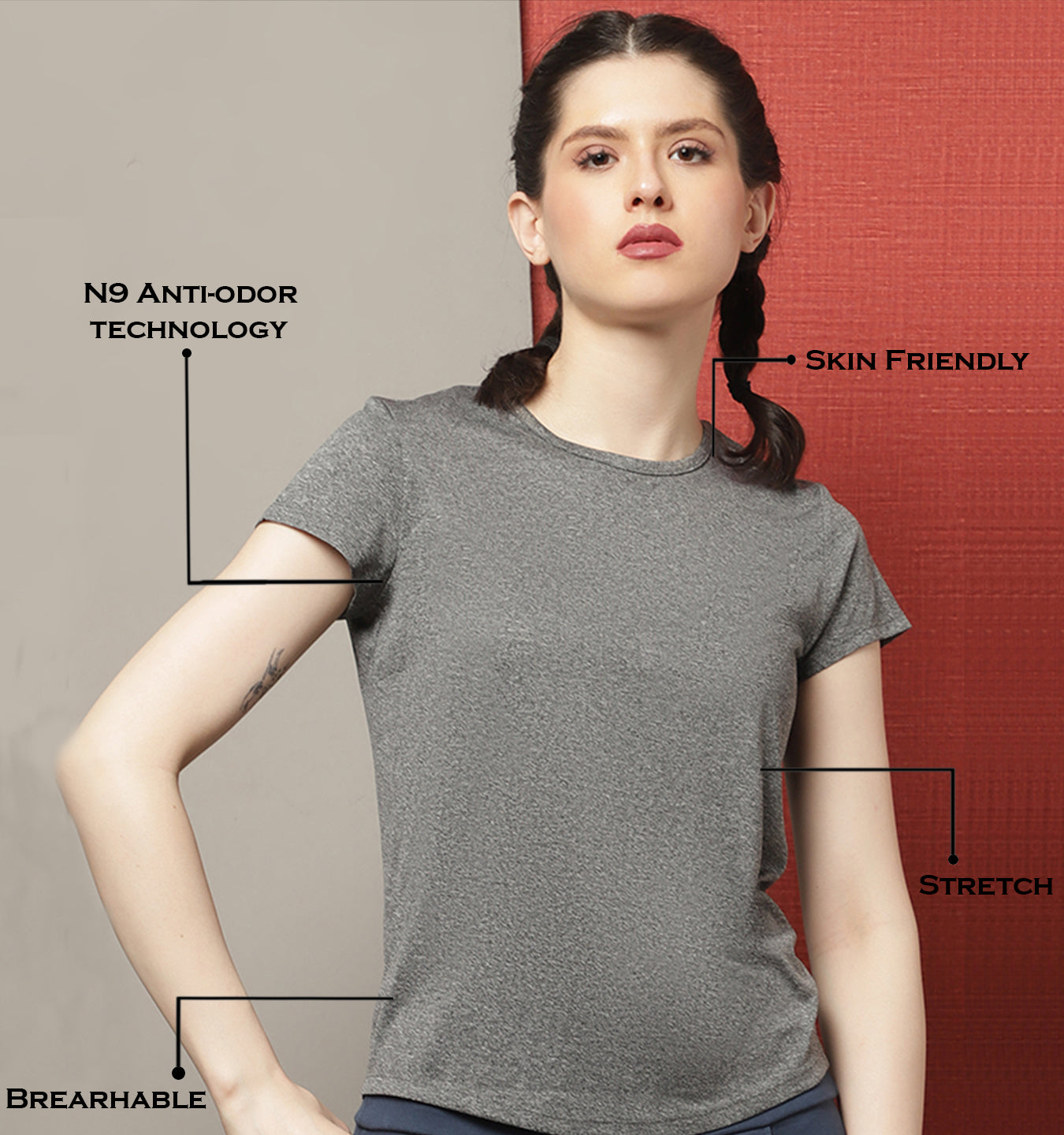 Women's Anti Odour Reflective Sports T-shirt - Friskers