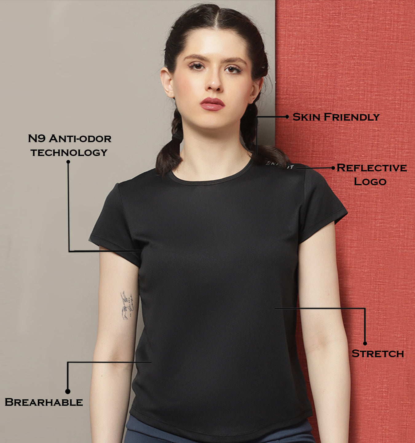 Women's Short Sleeves Cut outs Slim Fit Running T-shirt - Friskers