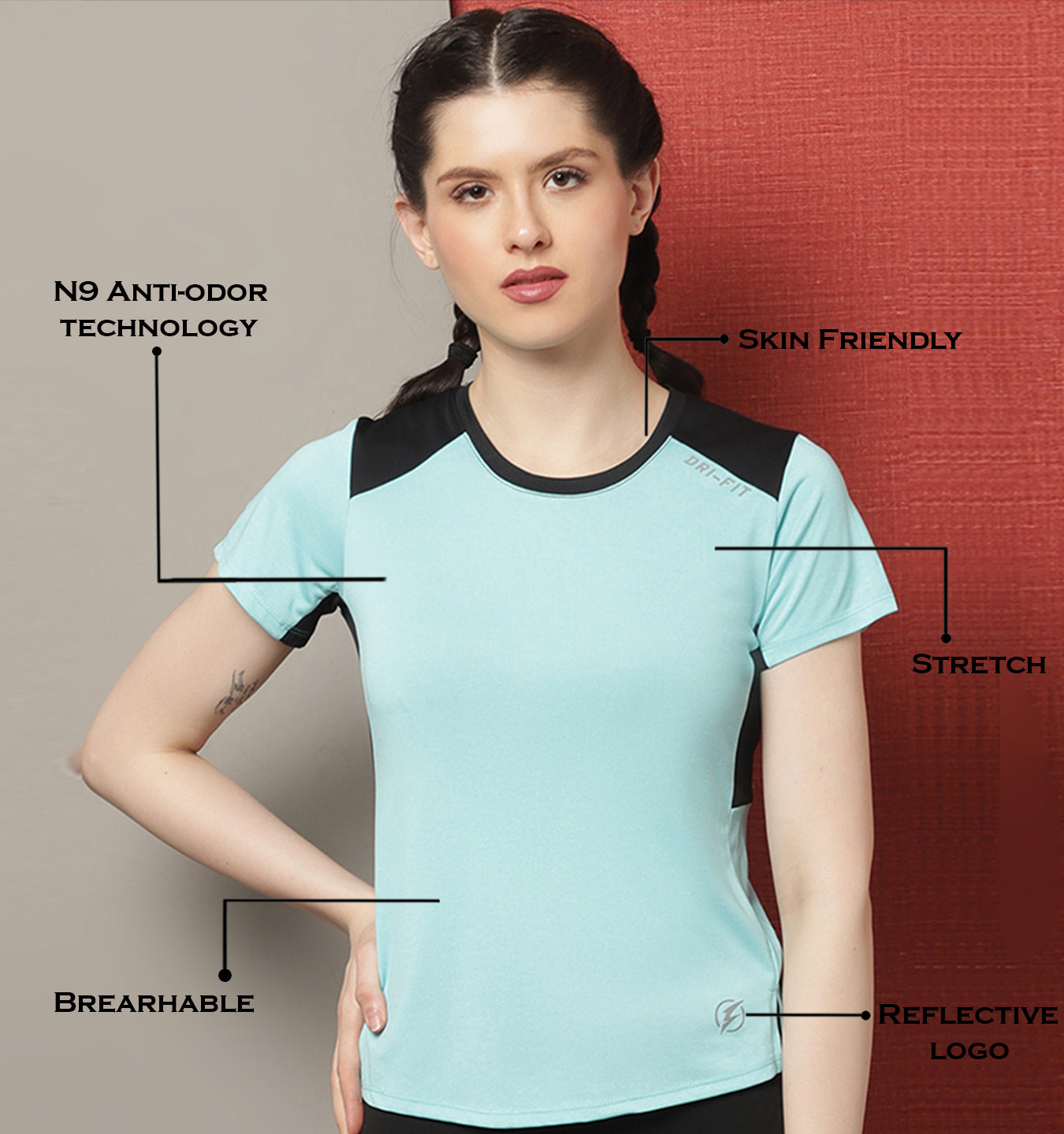 Women's Antibacterial Rapid Dry Sports T-Shirt - Friskers
