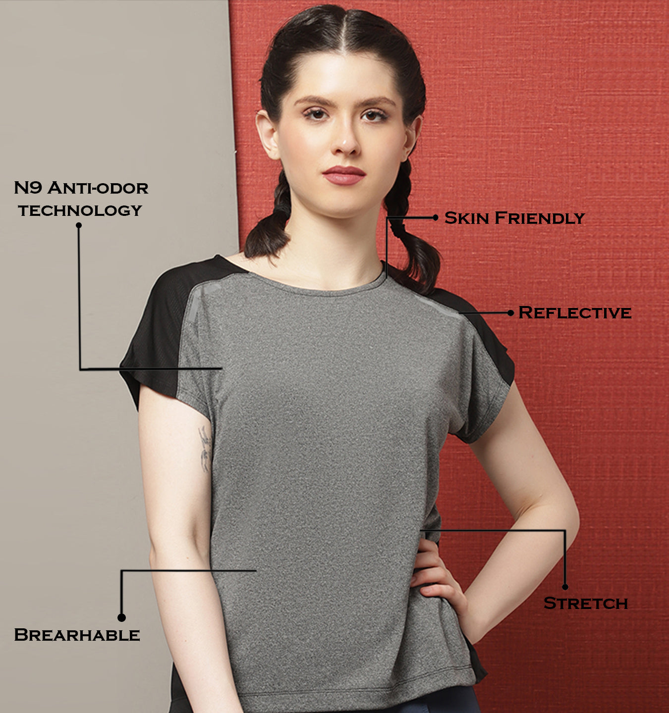 Women's Antibacterial Training Sports T-Shirt - Friskers